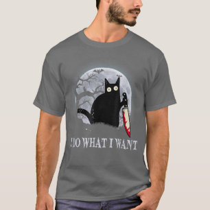 Funny Black Cat Ich tue, was ich Cat Beängstigend T-Shirt