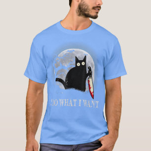 Funny Black Cat Ich tue, was ich Cat Beängstigend  T-Shirt