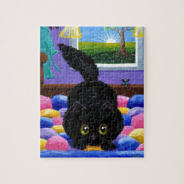 Funny Black Cat Maus Bed Creationarts (Vertikal)