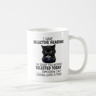 Funny Black Cat Minimalist Modern Coworker Humor Kaffeetasse