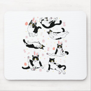 Funny Black Cat Ostereier Happy Osterfest Sonnen T Mousepad