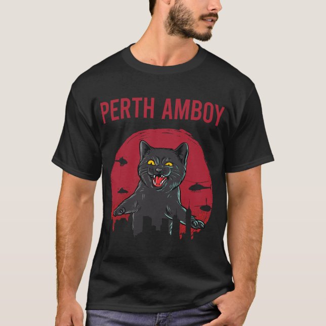 Funny Black Cat Perth Amboy T-Shirt (Vorderseite)