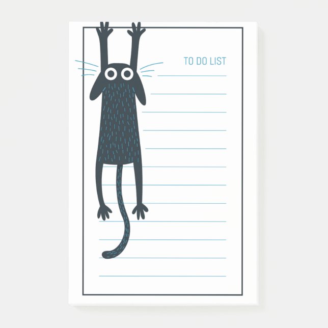 Funny Black Cat Post-It Notes Klebezettel (Vorderseite)