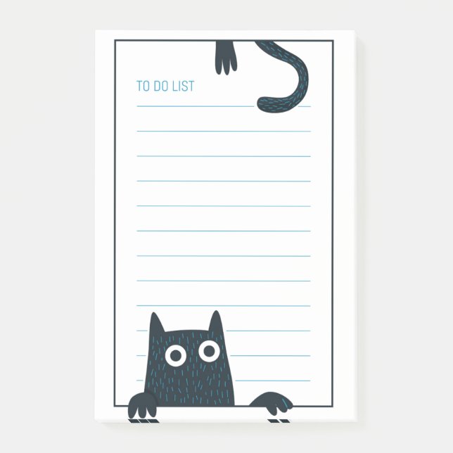 Funny Black Cat Post-It Notes Klebezettel (Vorderseite)