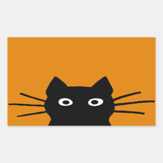 Funny Black Cat Rechteckiger Aufkleber