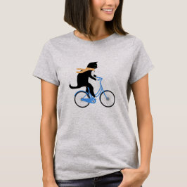 Funny Black Cat Reiten T-Shirt
