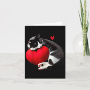 Funny Black Cat Valentinstag Herzklopfen Karte