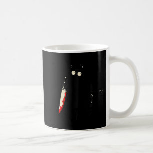 Funny Black Cat Was_ Holding Bloody Knife Männer W Kaffeetasse