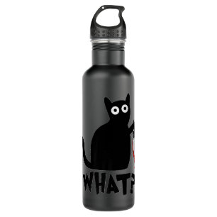 Funny Black Cat Was Niedliche verdächtige Kätzchen Edelstahlflasche
