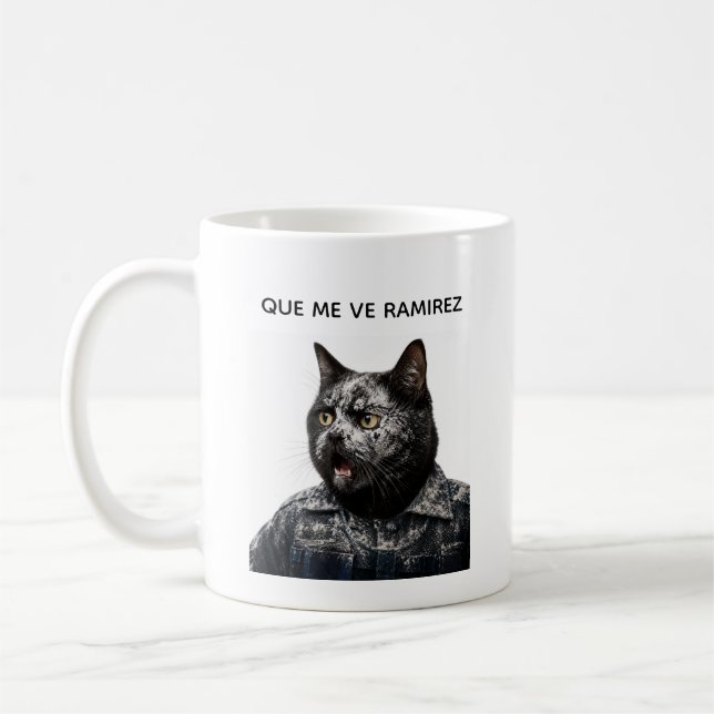 Funny Black Cat – What Happened?! Kaffeetasse (Links)