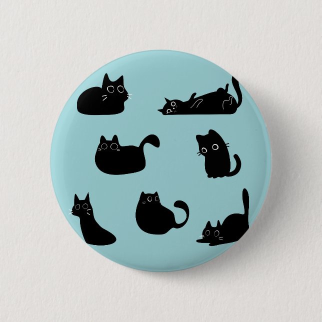 Funny Black Cats Button (Vorderseite)