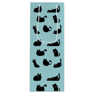 Funny Black Cats Geschenktüte Für Weinflaschen