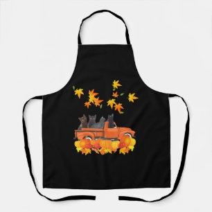 Funny Black Cats Lkw Autumn Pumpkin Mapsleaf Schürze