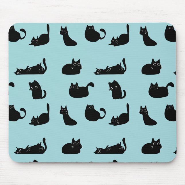 Funny Black Cats Mousepad (Vorne)