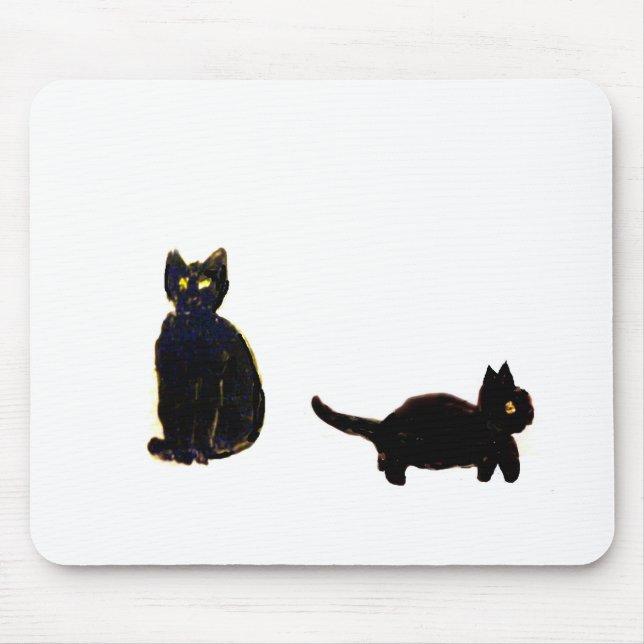 Funny Black Cats Niedlich Kitty Mousepad (Vorne)