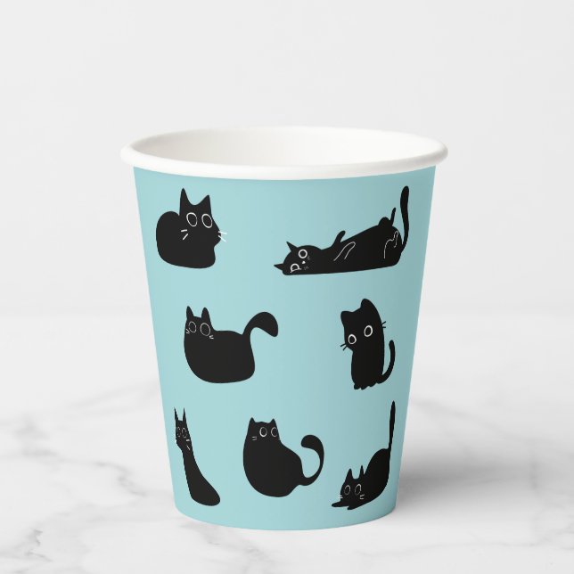 Funny Black Cats Pappbecher (Vorderseite)