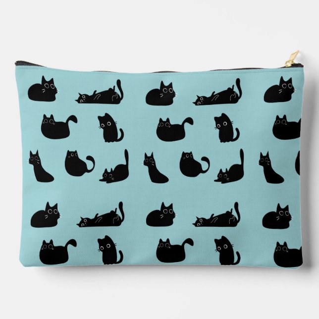 Funny Black Cats Zubehörtasche (Rückseite)