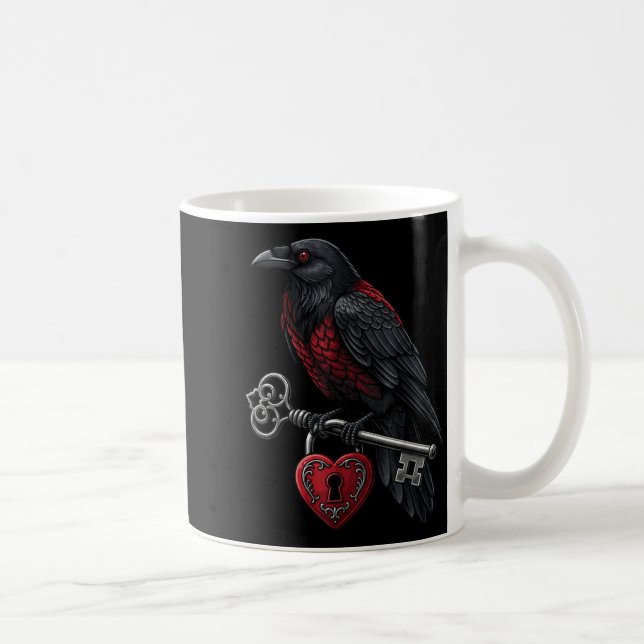 Funny Black Crow Black Bird Funny Crow Valentines  Kaffeetasse (Rechts)