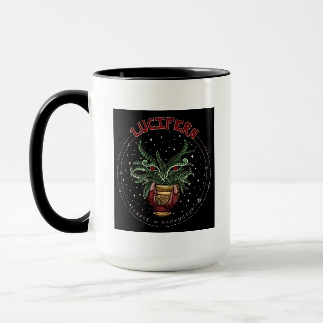 Funny Black Devil Pflanze | Lucifern Halloween Dec Tasse (Links)