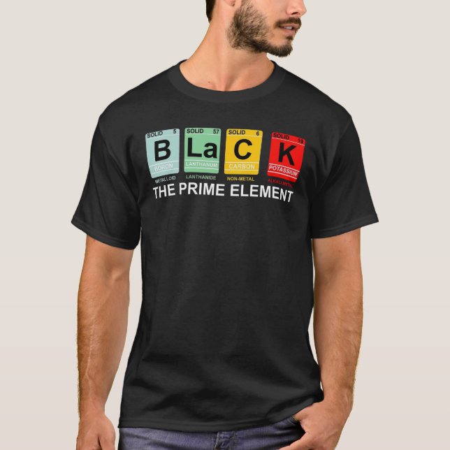 Funny Black History Monat Periodic Table African T-Shirt (Vorderseite)