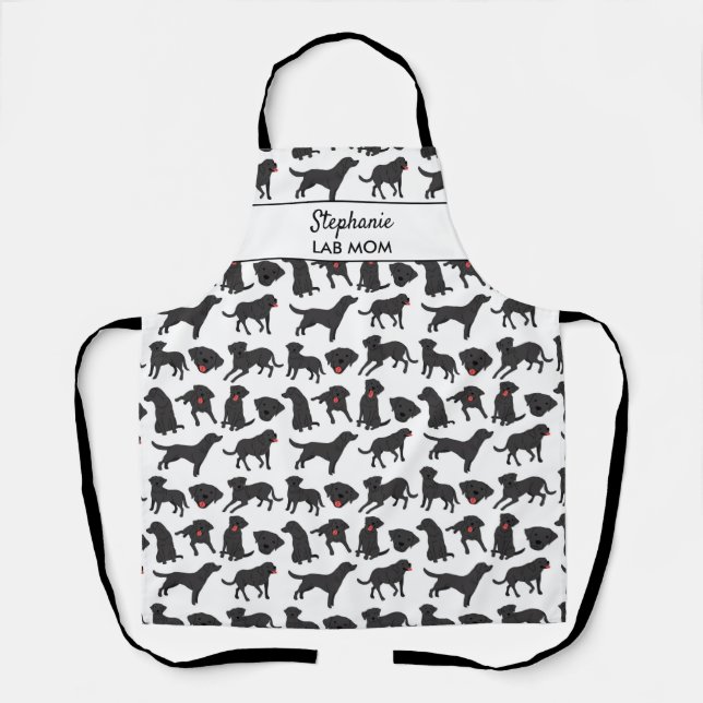 Funny Black Lab Dog Lover Dog Mama Vater Custom Schürze (Vorderseite)