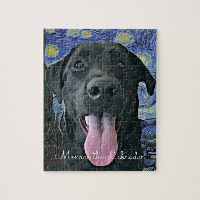 Funny Black Lab Hund Foto und Name Personalisiert (Vertikal)