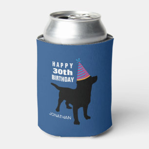 Funny Black Lab Hund Geburtstag Hut jedes Alter un Dosenkühler