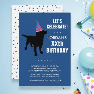 Funny Black Lab Hund Geburtstagsparty Einladung