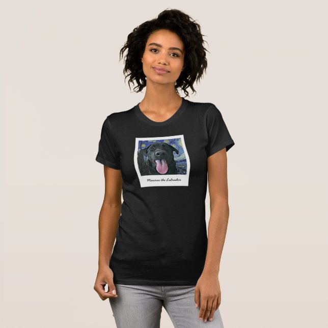 Funny Black Lab Päpst Personalisiertes Foto und Te T-Shirt (Vorne ganz)