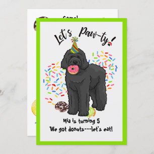 Funny Black Labradoodle Geburtstagsparty Einladung