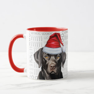 Funny Black Labrador Retriever Christmas Dog Tasse