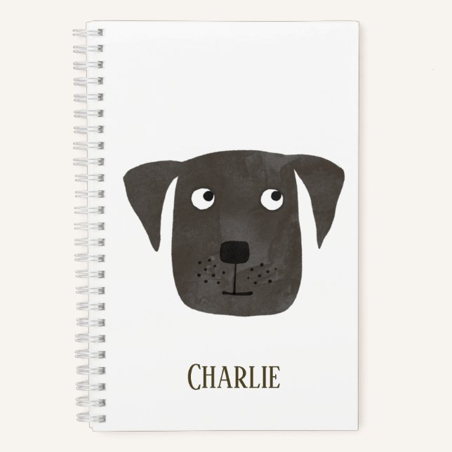 Funny Black Labrador Retriever Dog Individuelle Na Notizbuch (Vorderseite)