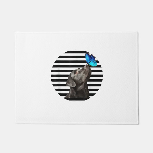 Funny Black Labrador Retriever Lab Hundebesitzer H Fußmatte (Vorderseite)