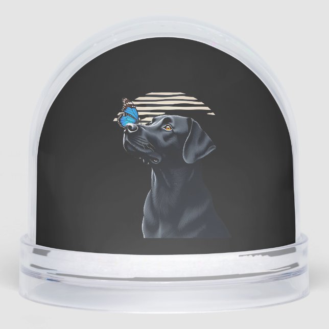 Funny Black Labrador Retriever Lab Hundebesitzer H Schneekugeln (Vorderseite)