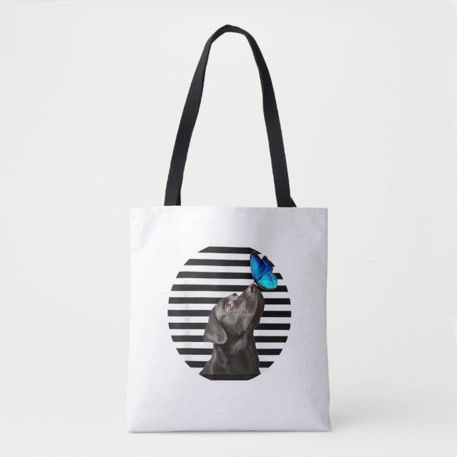 Funny Black Labrador Retriever Lab Hundebesitzer H Tasche (Vorderseite)