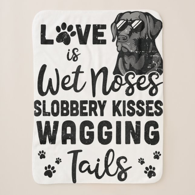 Funny Black Labrador Retriever Liebe My Dog Sprich Sherpadecke (Vorderseite)