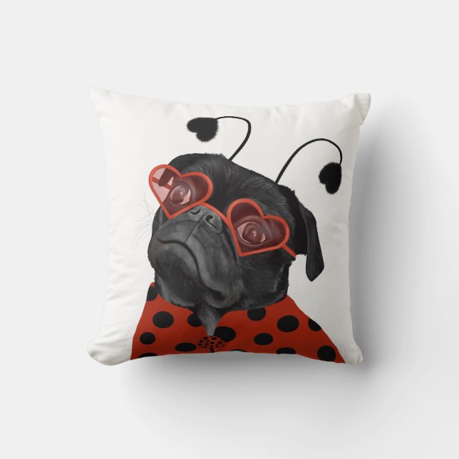 Funny Black Liebe Mops Kissen (Vorderseite)