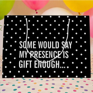 Funny Black mit White Polka Dot Geschenktasche Große Geschenktüte