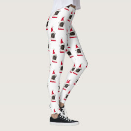 Funny Black Mops Weihnachtsmannmütze Weihnachten Leggings