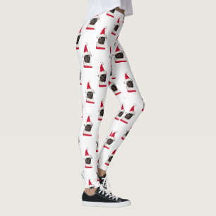 Funny Black Mops Weihnachtsmannmütze Weihnachten Leggings