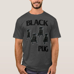 Funny Black Möpsen Liebe Musik Niedliche Welpen Fl T-Shirt