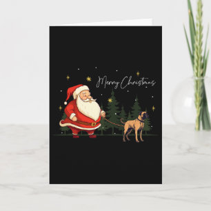 Funny Black Mouth Cur Dog Santa Claus Weihnachten Karte