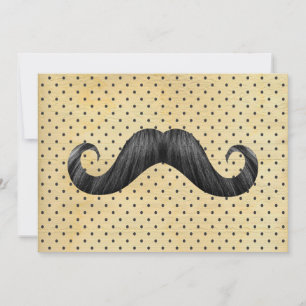 Funny Black Mustache auf Vintagen gelben Polka Doc