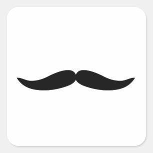 Funny Black Mustache oder Mustache Quadratischer Aufkleber