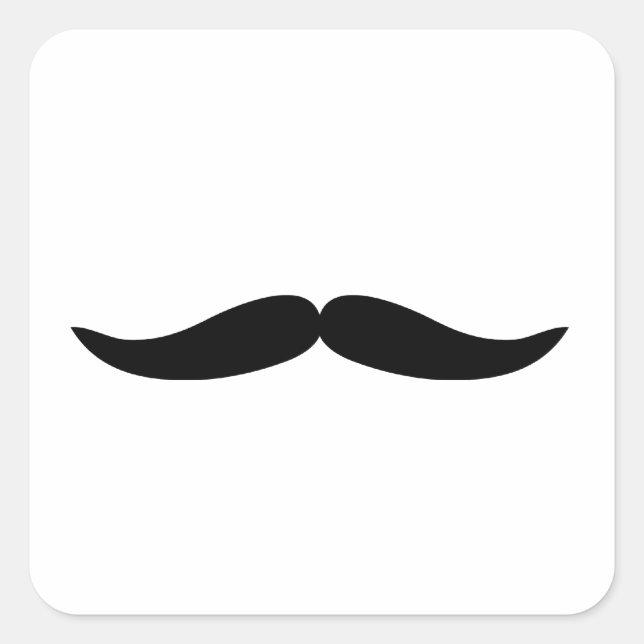 Funny Black Mustache oder Mustache Quadratischer Aufkleber (Vorderseite)