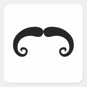 Funny Black Mustache oder Mustache Style Quadratischer Aufkleber