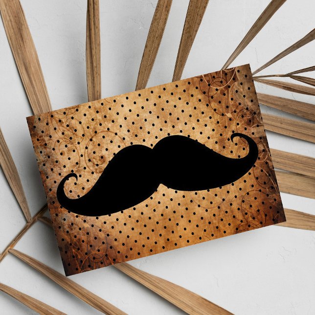 Funny Black Mustache Postkarte (Funny Black Mustache Postcard)