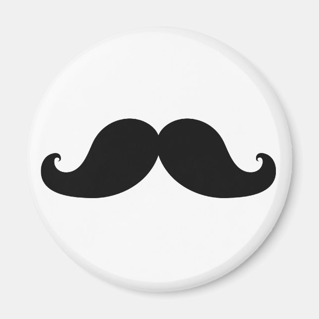Funny Black Mustache Spaß Magnet (Vorne)