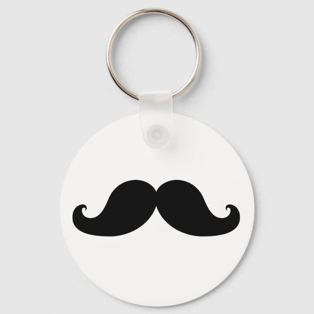 Funny Black Mustache Spaß Schlüsselanhänger (Vorderseite)