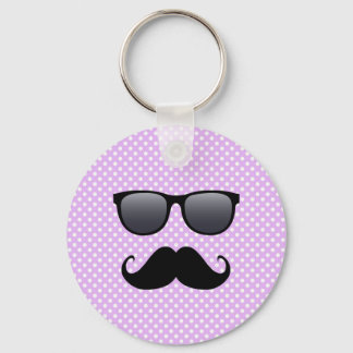 Funny Black Mustache und Brille Schlüsselanhänger